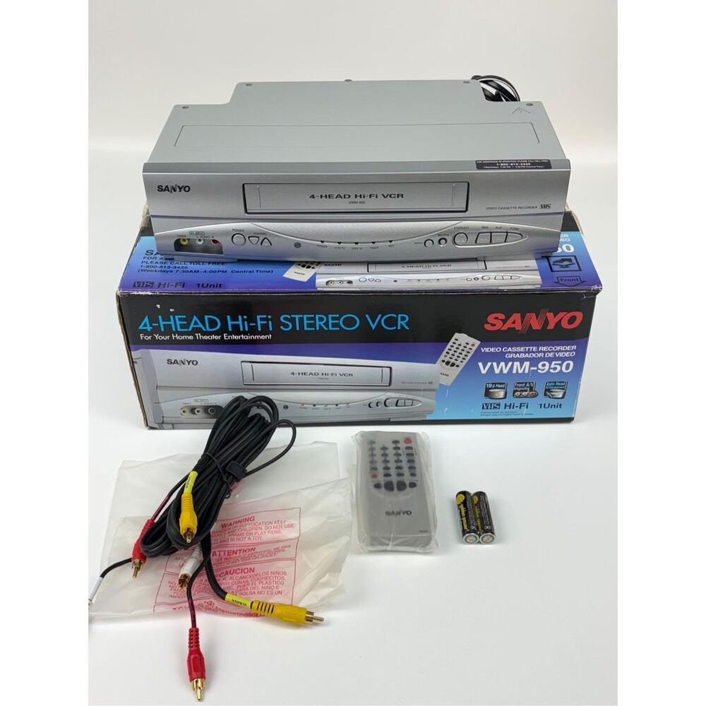 Sanyo VWM-950 VHS Player 4-Head Hi-Fi Stereo VCR NEW Open Box